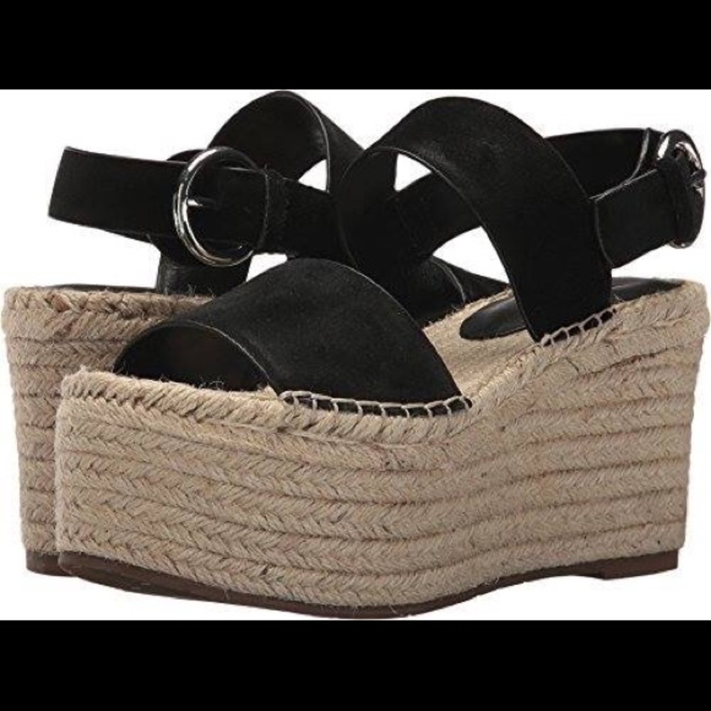 NEW Marc Fisher Renni Espadrille Platform Black